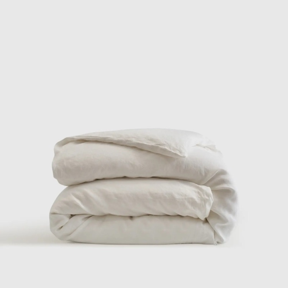 Quince European Linen White Duvet Cover
